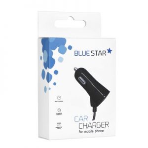 Autonabíjačka BlueStar s pripojeným naťahovacím káblom Type C 2A + 1A USB port čierna
