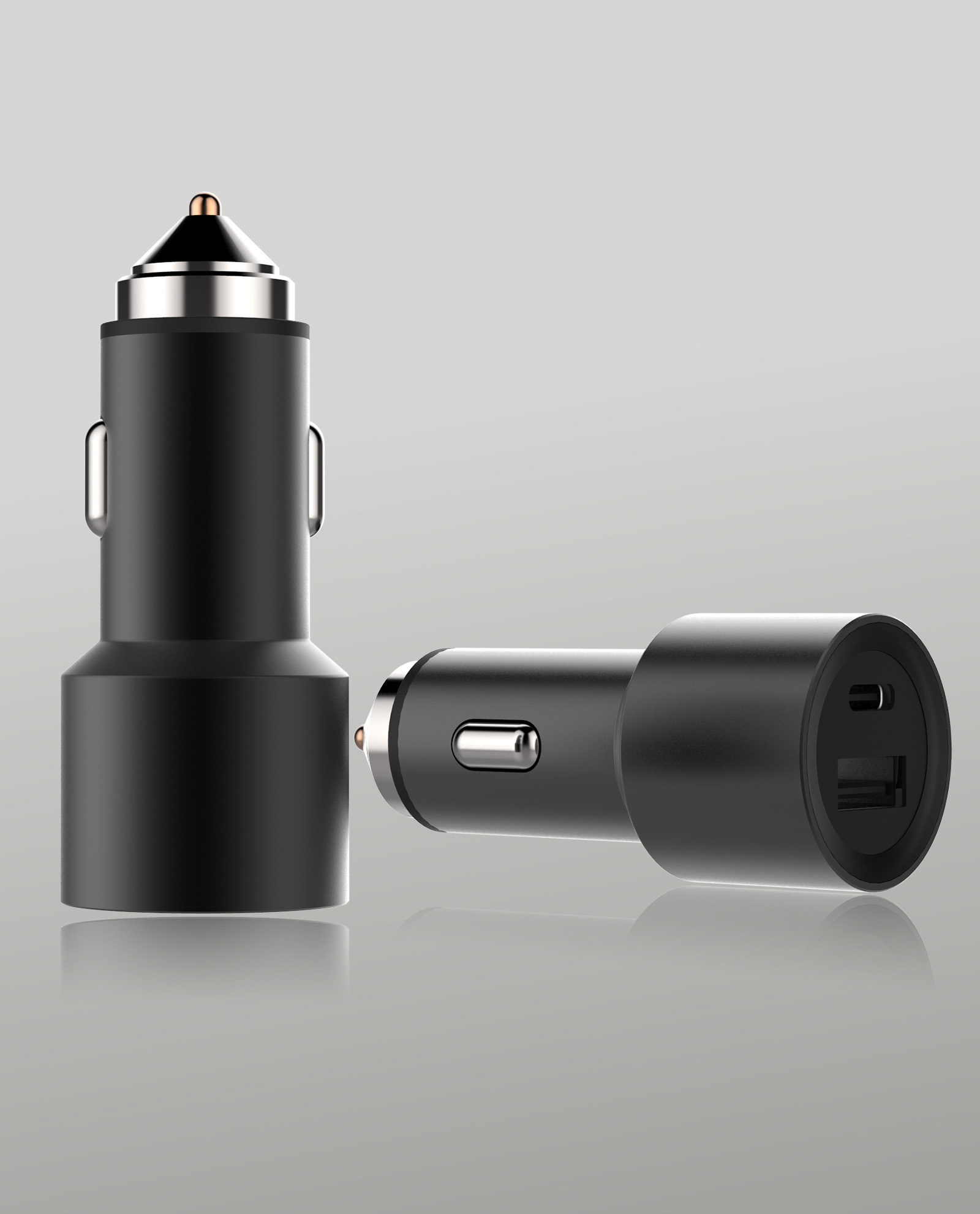STURDO autonabíjačka ProSport 1x USB/1x Type C s káblom 2x Type C 2,4A s funkciou Quick Charge 3.0 čierna – Obrázok 3