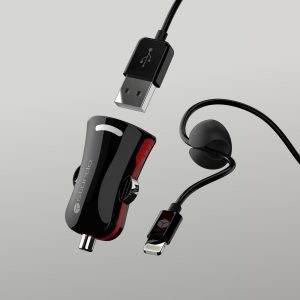 STURDO autonabíjačka iPhone s certifikovaným MFI Lightning káblom čierna