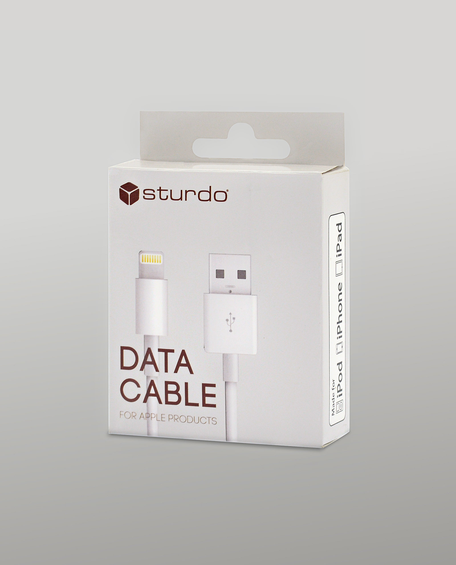 STURDO dátový kábel Lightning pre iPhone s certifikovaným MFI konektorom biely – Obrázok 2