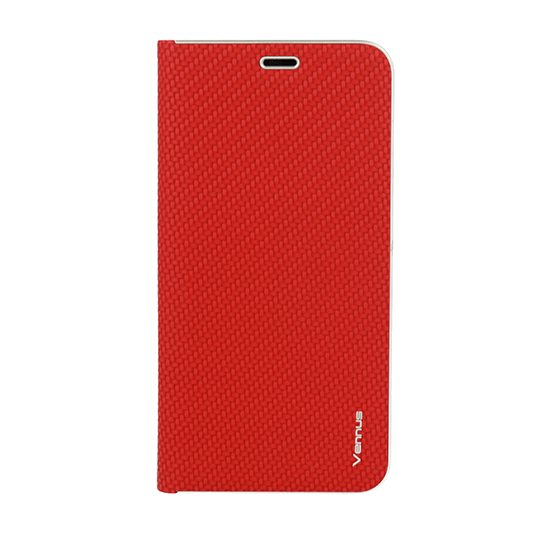 Knižkové puzdro Vennus Book CARBON - Samsung Galaxy A750/A7 2018 červené