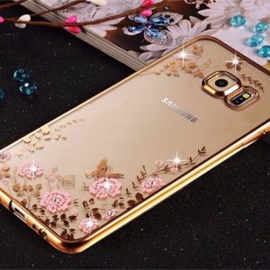 Puzdro FLOWER Samsung Galaxy A750/A7 2018 zlaté