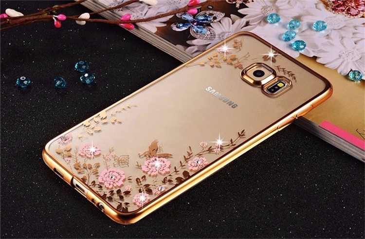 Puzdro FLOWER Samsung Galaxy J6 Plus 2018 zlaté