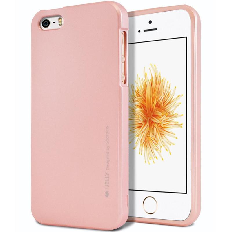 Puzdro Mercury i-Jelly iPhone 5/5S/SE svetlo-ružové