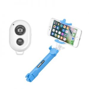 BlueStar Bluetooth selfie tyč so statívom a diaľkovým ovládaním modrá