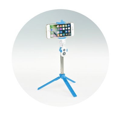 BlueStar Bluetooth selfie tyč so statívom a diaľkovým ovládaním modrá – Obrázok 3