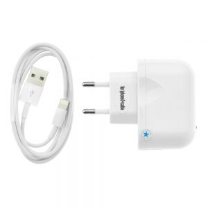 Sieťová nabíjačka BlueStar iPhone 5/6//7/8/X s odpájacím USB káblom biela