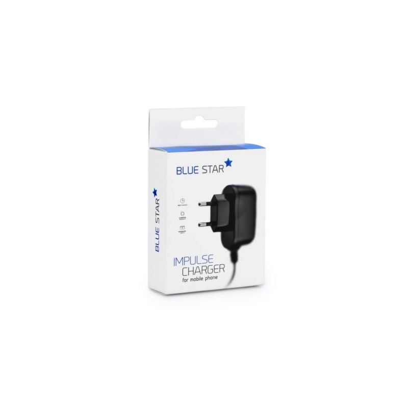 Sieťová nabíjačka BlueStar micro USB 1A s odpájacím USB káblom čierna