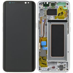 Samsung Galaxy S8 (G950F) - Originál LCD displej a dotyková plocha s rámom strieborný (Service Pack)