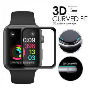 KINGMAS ochranné tvrdené sklo 3D Apple Watch Series 1/2/3 - 42mm čierne GA00005E