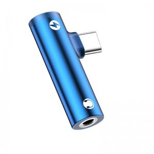 Redukcia USAMS SJ277 Type C – 3,5mm Jack modrá