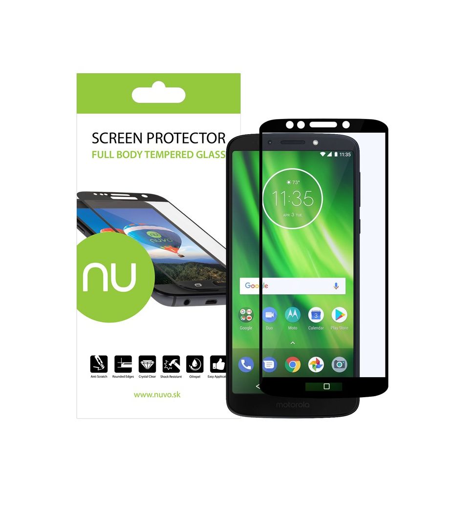 NUVO ochranné tvrdené sklo pre Motorola Moto G6 PLAY čierne #00001686