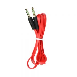 Audio kábel FLAT AUX 3,5mm - 3,5mm Jack 1m červený