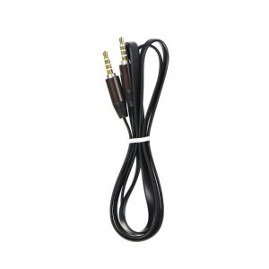 Audio kábel FLAT AUX 3,5mm - 3,5mm Jack 1m čierny