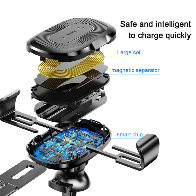 BASEUS držiak do mriežky Wireless Charger Gravity s QI bezdrôtovým nabíjaním WXYL-09 červený – Obrázok 3