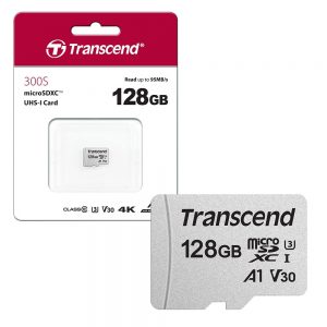 Pamäťová karta Micro SDXC TRANSCEND 300S 128GB UHS-I U3 V30 bez adaptéru
