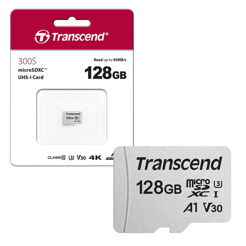 Pamäťová karta Micro SDXC TRANSCEND 300S 128GB UHS-I U3 V30 bez adaptéru