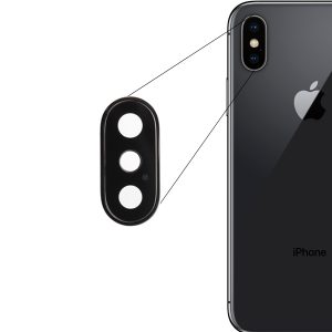 iPhone X - Sklo zadnej kamery s rámom čierne