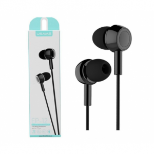 Slúchadlá USAMS EP-12 Stereo Headset 3,5mm Jack čierne