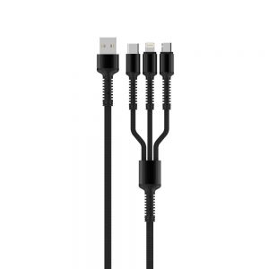 Dátový kábel LDNIO LC93 3v1 3.4A 1m čierny