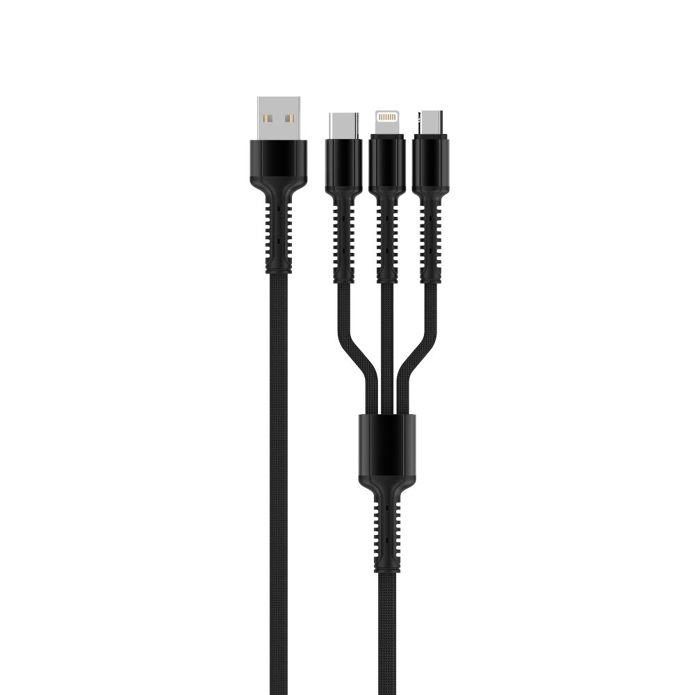 Dátový kábel LDNIO LC93 3v1 3.4A 1m čierny