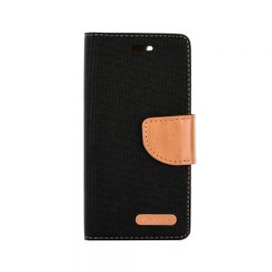 Knižkové puzdro Canvas Book – Samsung Galaxy A40 čierno-hnedé