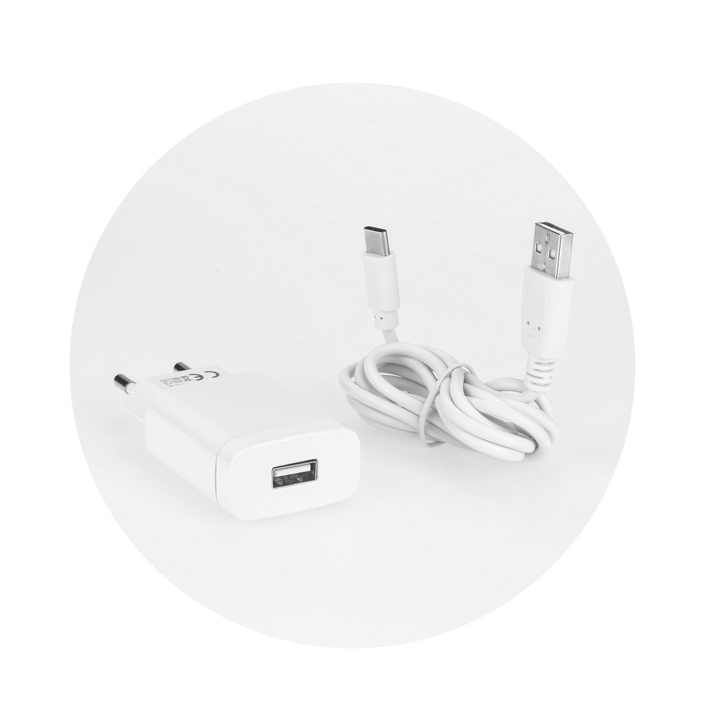Sieťová nabíjačka Forcell 2,4A s funkciou Quick Charge 3.0 s odpájacím Type C káblom biela – Obrázok 2