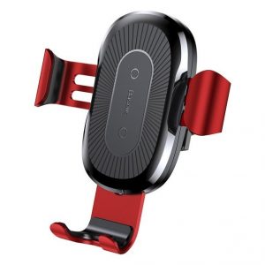 BASEUS držiak do mriežky Wireless Charger Gravity s QI bezdrôtovým nabíjaním WXYL-09 červený