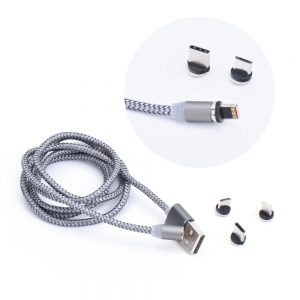 Dátový kábel magnetický 3v1 (Lightning/Micro USB/Type-C) 1m čierny