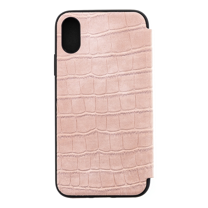 Knižkové puzdro Guess Crocodile Book iPhone XR svetlo-ružové – Obrázok 2