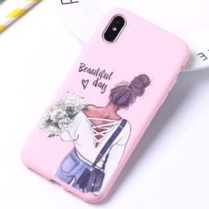 Fashion puzdro Candy "Beautiful day" iPhone X/XS svetlo-ružové