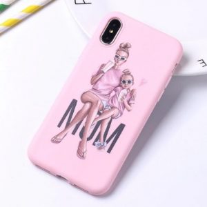 Fashion puzdro Candy "Mom" iPhone 7/8 Plus svetlo-ružové
