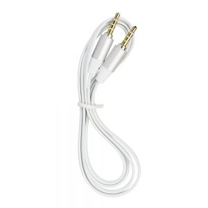 Audio kábel FLAT AUX 3,5mm - 3,5mm Jack 1m biely