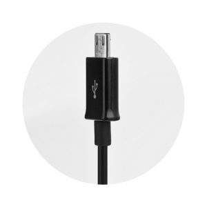 Dátový kábel Forcell micro USB 1m dlhá koncovka čierny