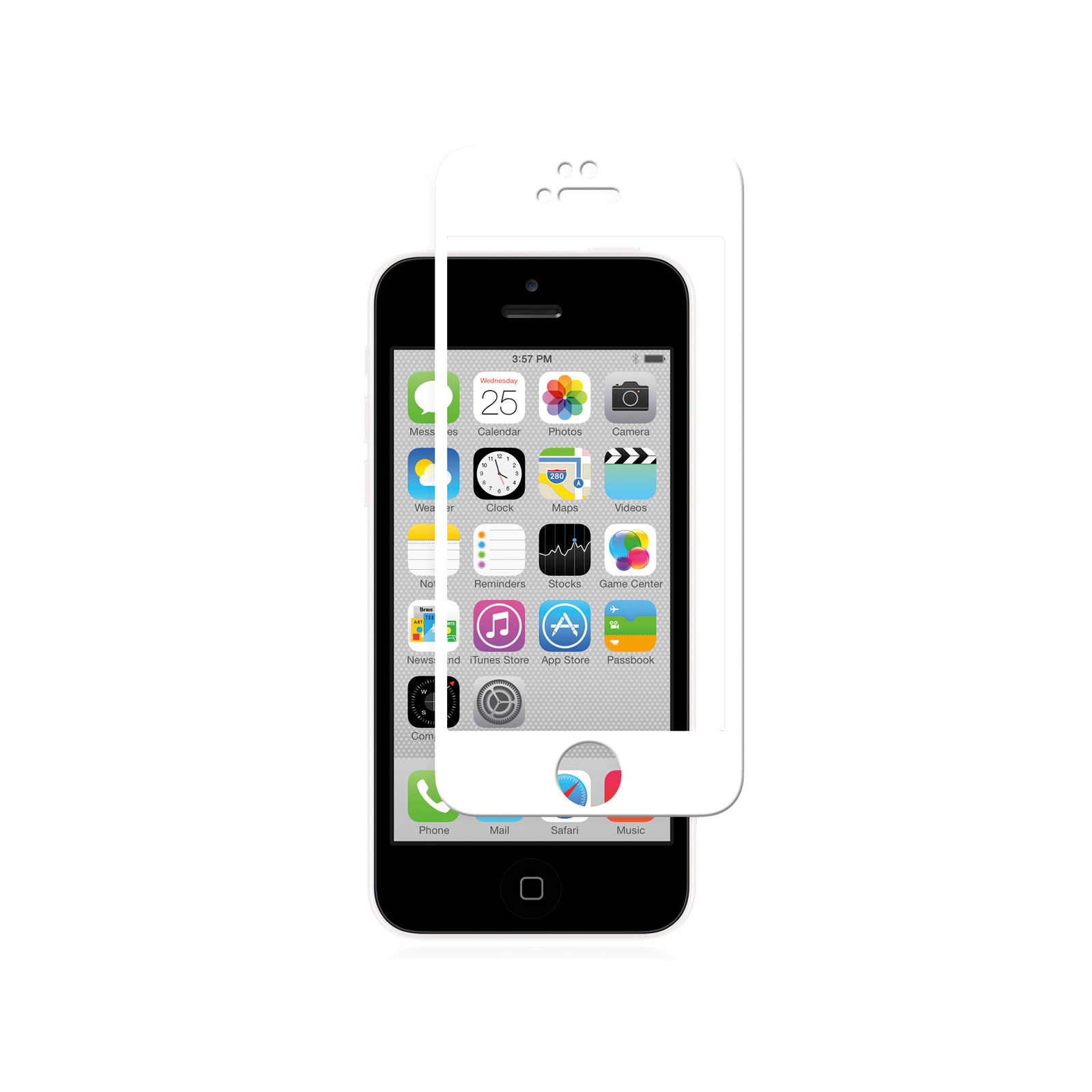 KINGMAS ochranné tvrdené sklo Real Glass 5D pre Apple iPhone 5/5S/SE biele GA00069E