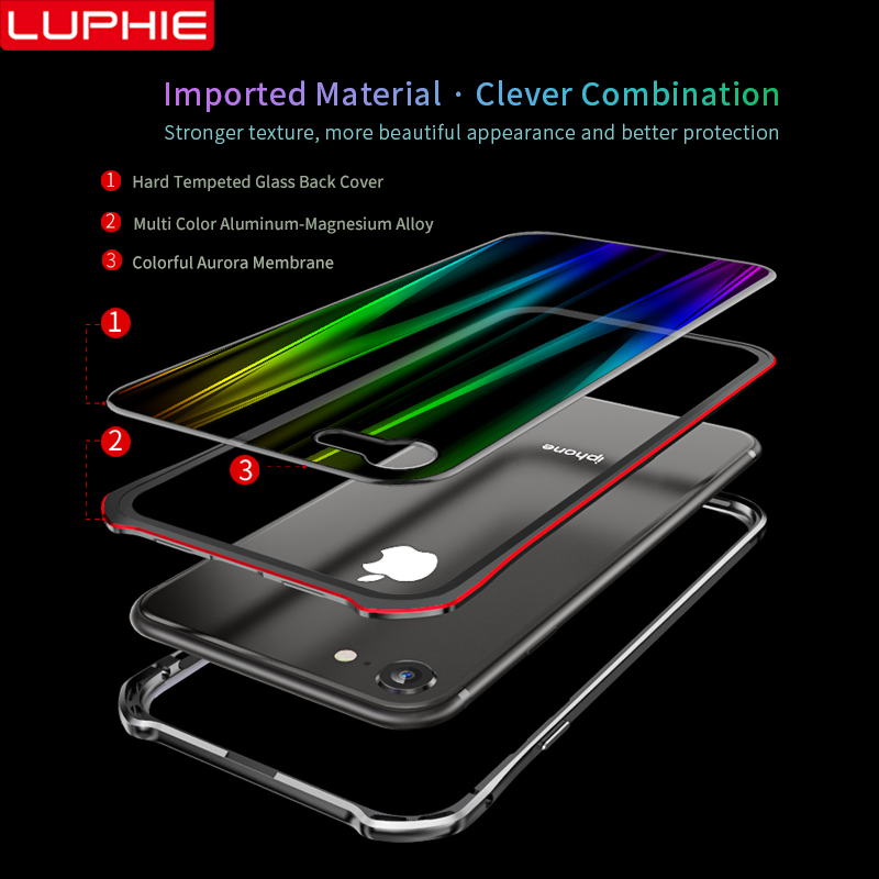 Puzdro Luphie Aurora Magnet iPhone 7/8/SE 2020 červeno-čierne – Obrázok 2