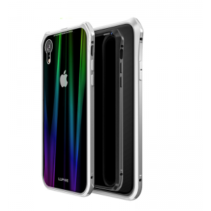 Puzdro Luphie Aurora Magnet iPhone X bielo-strieborné