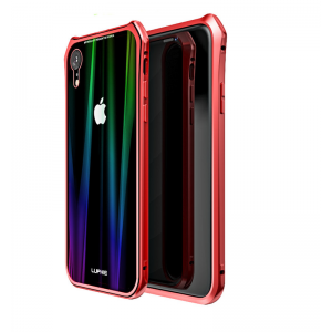 Puzdro Luphie Aurora Magnet iPhone XS Max červeno-čierne