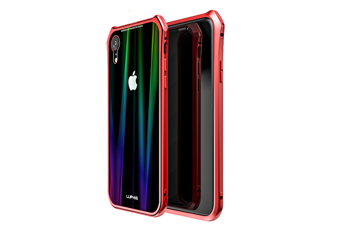 Puzdro Luphie Aurora Magnet iPhone 7/8/SE 2020 červeno-čierne