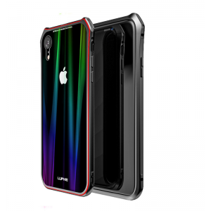 Puzdro Luphie Aurora Magnet iPhone XS Max čierno-červené