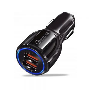 Autonabíjačka QWE s funkciou Quick Charge 3.0 2x USB 6A 30W čierna