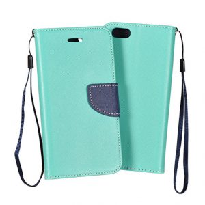 Knižkové puzdro Fancy Book - Huawei Y7 2019 mentolovo-modré