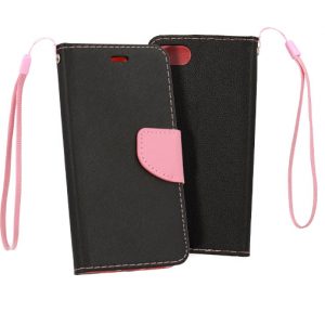 Knižkové puzdro Fancy Book - Huawei Y7 2019 čierno-ružové