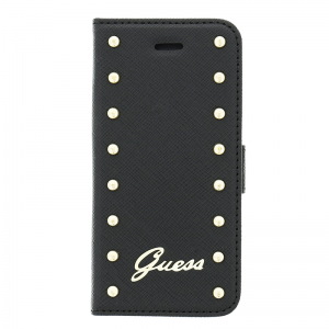 Knižkové puzdro Guess Studded Folio iPhone 6/6S Plus čierne