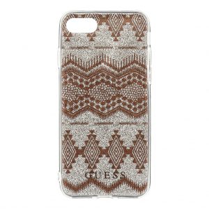 Puzdro Guess Ethnic Chic Tribal 3D iPhone 7/8/SE 2020 tmavo-šedé