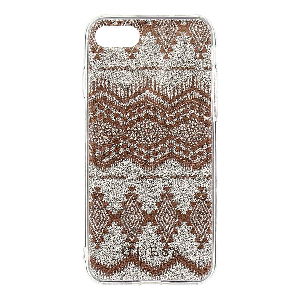 Puzdro Guess Ethnic Chic Tribal 3D iPhone 7/8/SE 2020 tmavo-šedé