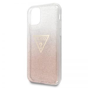 Puzdro Guess Solid Glitter iPhone 11 ružové