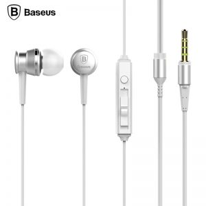 Slúchadlá BASEUS Lark Stereo 3,5mm Jack WEBASEEJ-LA0S strieborné