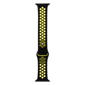 Silikónový remienok Tactical 165 Double Apple Watch 45/44/42mm čierno-žltý #00002399