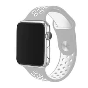 Silikónový remienok Tactical 151 Double Apple Watch 41/40/38mm šedo-biely #00002413